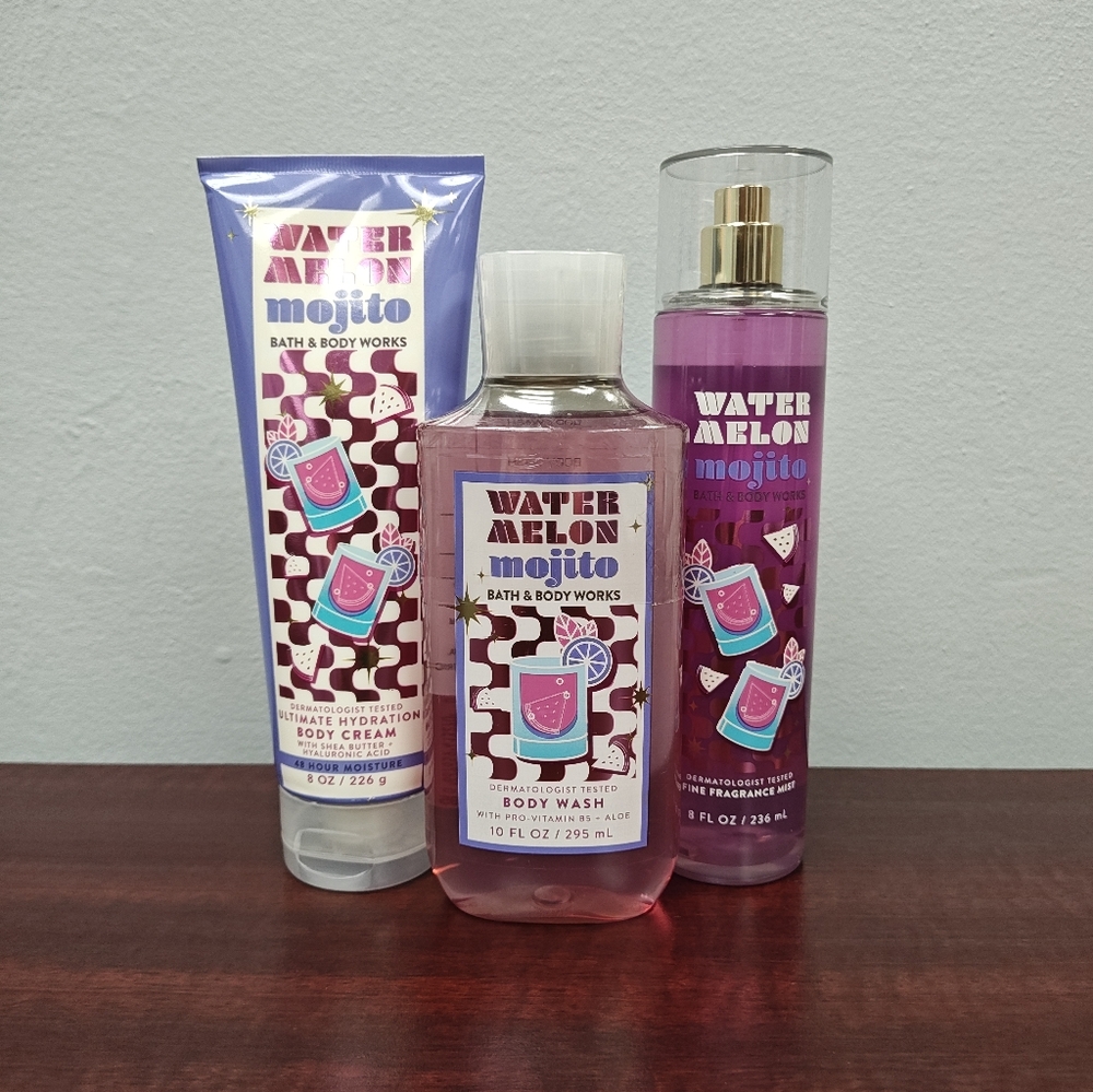 Bath & Body Works WATERMELON MOJITO 3 Piece Body Care Bundle Set
